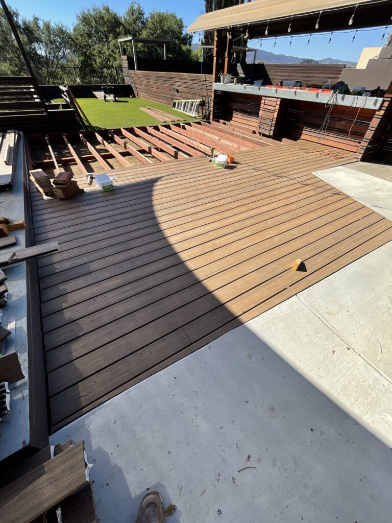 Wooden deck construction project